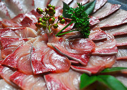 Fresh Sashimi of Buri caught in Tsushima’s sea